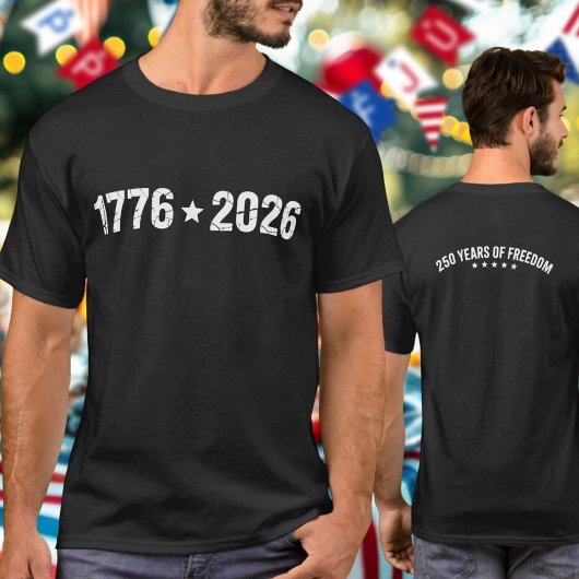 Semiquincentennial 1776 to 2026 White Numerals T-Shirt