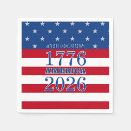 Semiquincentennial America 1776 2026 4th Of July Serviette