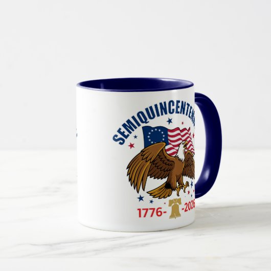 Semiquincentennial Bald Eagle Mug Tasse (VorderseiteRechts)