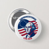Semiquincentennial George Washington Knopf Button (Vorne & Hinten)