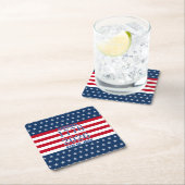 Semiquincentennial Navy Stars & Stripes 1776 2026 Rechteckiger Pappuntersetzer (Vor Ort)