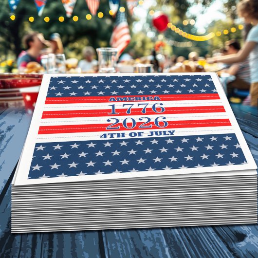 Semiquincentennial Navy Stars & Stripes 1776 2026 Serviette