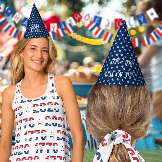 Semiquincentennial Star Spangled Silver Navy Blue  Partyhütchen