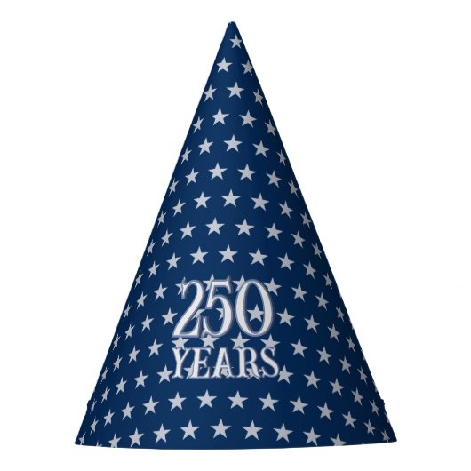 Semiquincentennial Star Spangled Silver Navy Blue  Partyhütchen (Vorderseite)