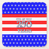 Semiquincentennial Stars & Stripes 250 Years Rechteckiger Pappuntersetzer (Vorderseite)