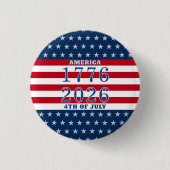 Semiquincentennial Stars Stripes America 1776 2026 Button (Vorderseite)