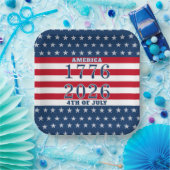 Semiquincentennial Stars Stripes America 1776 2026 Pappteller (Party)