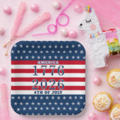 Semiquincentennial Stars Stripes America 1776 2026 Pappteller (Party)