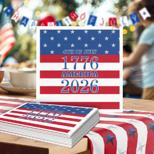Semiquinquennales Amerika 1776 2026 4. Juli Serviette