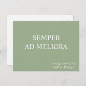 Semper Ad Meliora Latin Quote Sage Green Postkarte (Vorne/Hinten)