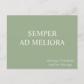 Semper Ad Meliora Latin Quote Sage Green Postkarte (Vorderseite)