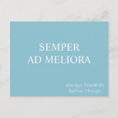 Semper Ad Meliora Latin Quote Türkis Postkarte (Vorderseite)