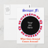 Semper Fi Ambigram mit Bild Postkarte (Vorne/Hinten)