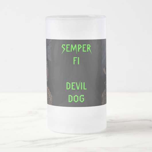 SEMPER FI DEVIL DOG MATTGLAS BIERGLAS (Mittel)