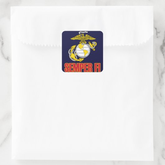Semper Fi [EGA] Quadratischer Aufkleber (Tasche)