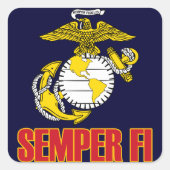 Semper Fi [EGA] Quadratischer Aufkleber (Vorderseite)