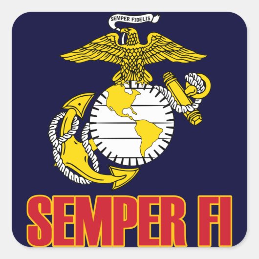 Semper Fi [EGA] Quadratischer Aufkleber (Vorderseite)