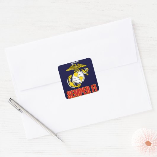 Semper Fi [EGA] Quadratischer Aufkleber (Umschlag)