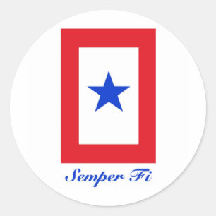 Semper FI - Familien-Flagge Runder Aufkleber