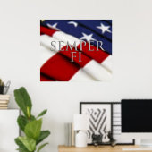 Semper Fi Poster (Heimbüro)