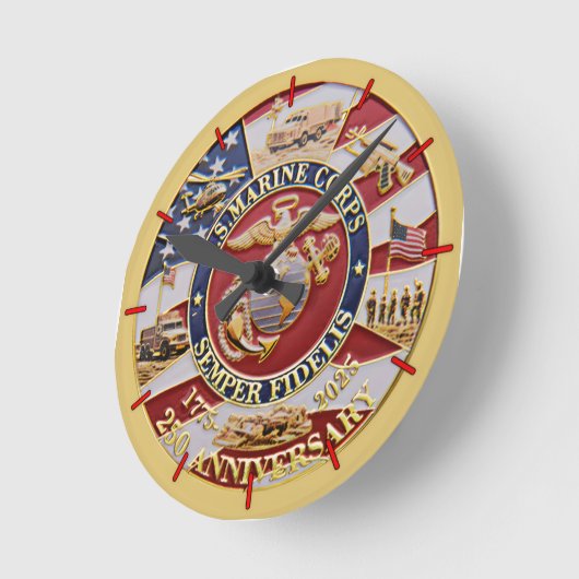 Semper Fidelis Runde Wanduhr (Winkel)