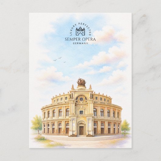 Semperoper Deutschland | Berühmtes Wahrzeichen Postkarte (Vorderseite)
