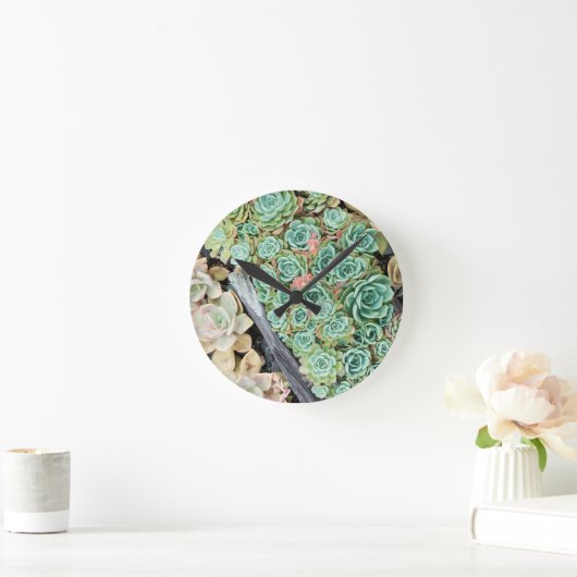 Sempervivum Runde Wanduhr (Zuhause)
