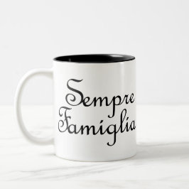 Sempre Famiglia - Italienisch - Immer Familie Zweifarbige Tasse