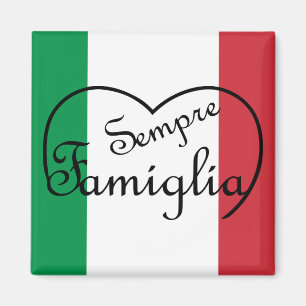 Sempre Famiglia Italienisches "Always Family" Herz Magnet
