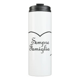 Sempre Famiglia Italienisches "Always Family" Herz Thermosbecher