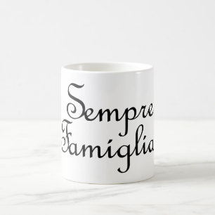 Sempre Famiglia und die italienischen Flaggenfarbe Kaffeetasse