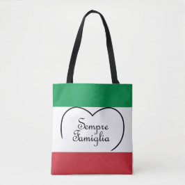 Sempre Famiglia und Tasche der italienischen Flagg