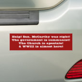 Sen. McCarthy hatte recht Autoaufkleber (Auf Auto)