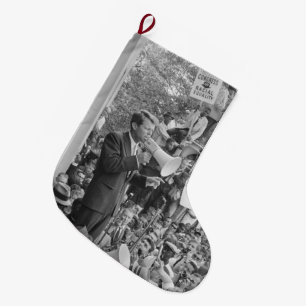 Sen. Robert Kennedy Campaigning für US-Präsident Großer Weihnachtsstrumpf