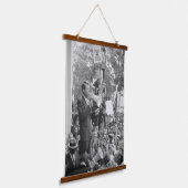 Sen. Robert Kennedy Campaigning für US-Präsident Wandteppich Mit Holzrahmen (Gewinkelt)