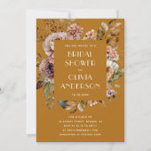 Senard Brown Brautparty | Elegant Boho Rustic Einladung (Vorderseite)