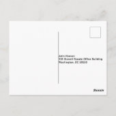 Senator John Hoeven Postkarte (Rückseite)