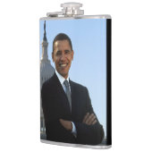 Senator Portrait, amerikanischer Präsident Barack  Flachmann (Links)