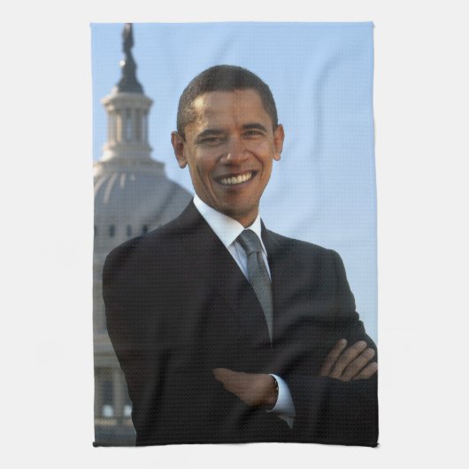 Senator Portrait, amerikanischer Präsident Barack Geschirrtuch (Vertikal)