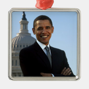 Senator Portrait, amerikanischer Präsident Barack Ornament Aus Metall