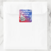 Senatsabstimmung 2026 umdrehen quadratischer aufkleber (Tasche)
