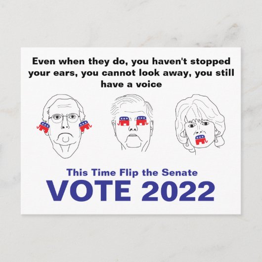 Senatsanhörung Nr., Siehe Nr., Sprich: Nein, böse  Postkarte (Vorderseite)