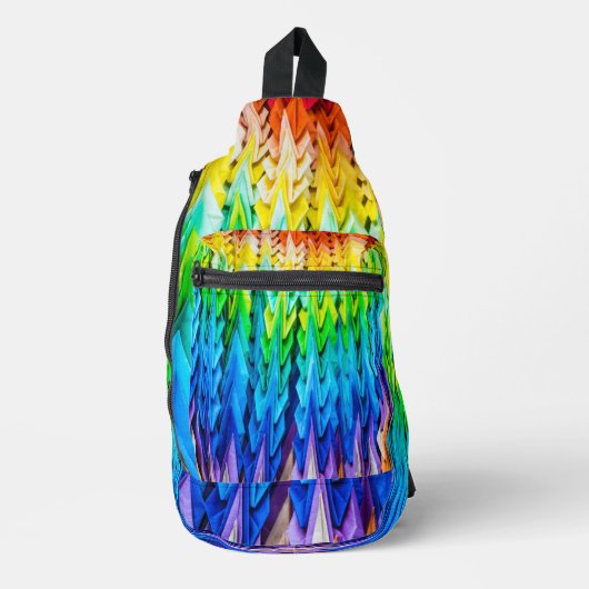 Senbazuru oder eintausend Origami-Krane Crossbody Bag (Vorderseite)