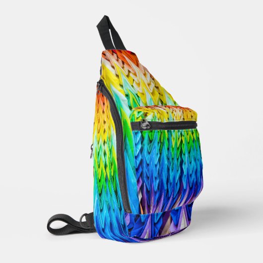 Senbazuru oder eintausend Origami-Krane Crossbody Bag (Linke Seite)