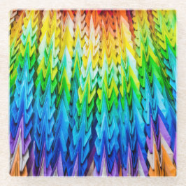 Senbazuru oder eintausend Origami-Krane Glasuntersetzer