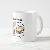 Send Help Funny Coffee Mug – Relatable Stress Meme Jumbo-Tasse (Vorderseite Rechts)