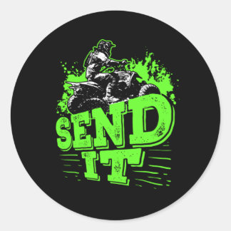 Send It Four Wheeler ATV Quad Bike Rider Runder Aufkleber