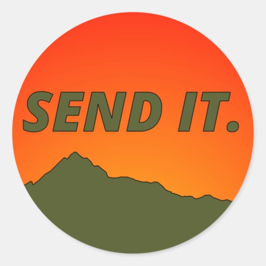 Send it. Sticker Orange/Army Green (Vorderseite)