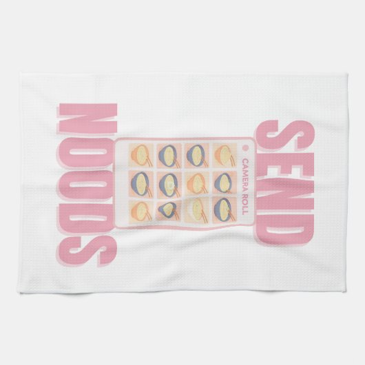 Send Noods Pink Noodle Camera Roll Illustration Geschirrtuch (Horizontal)