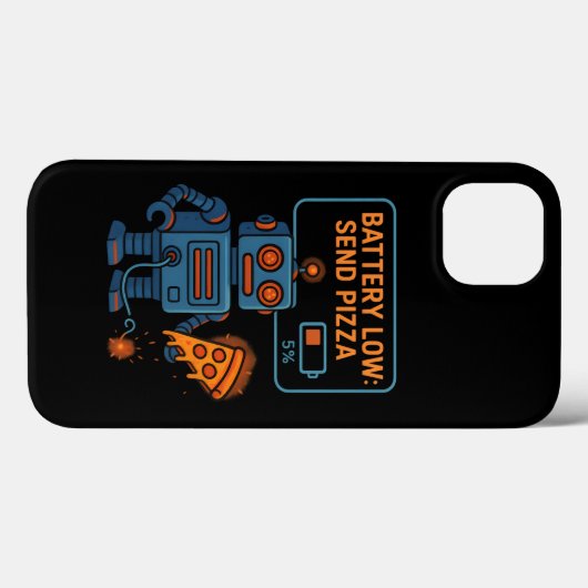 Send Pizza Robot Battery 5% Gaming Foodie Funny Case-Mate iPhone Hülle (Rückseite (Horizontal))